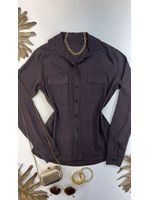 Camisa Viscose Marrom Escuro 