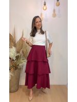 Saia Midi Camadas Vinho 