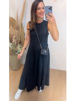 Vestido Em Malha Longo Preto 