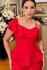 Blusa peplum de alfaiataria