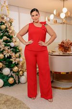 Blusa de crepe com max laço