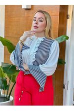Blusa de Crepe com Listras