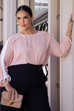 Blusa de Crepe Rosa Seco