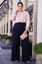 Blusa de Crepe Rosa Seco