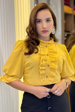 Blusa de crepe com jabour 