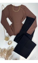 Calça Wide Leg Alfaiataria Preta 