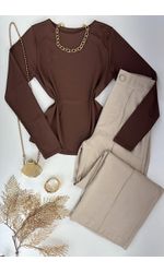 Calça Wide Leg Alfaiataria Creme 