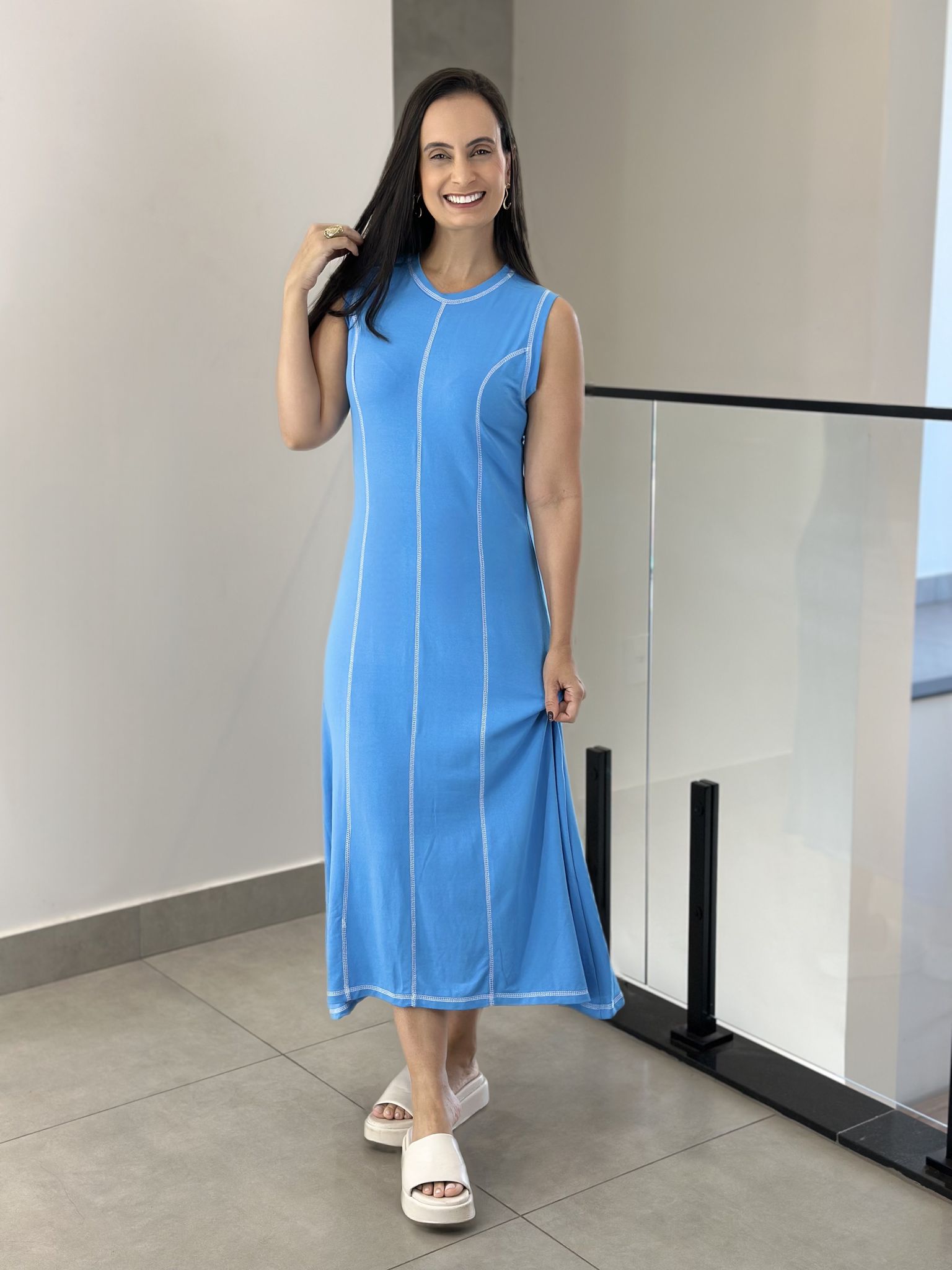 VESTIDO RENATA AZUL - Reprise Modas
