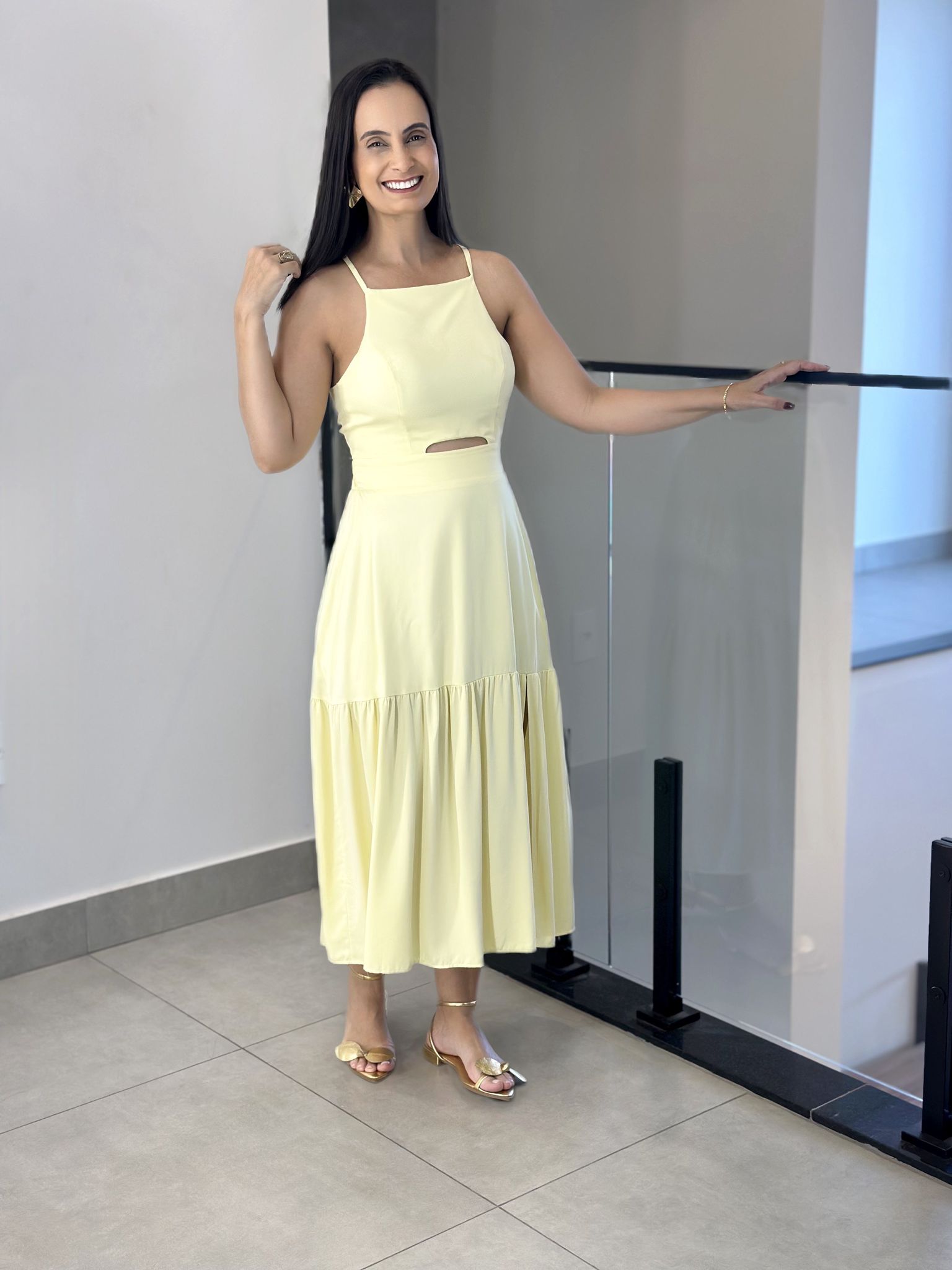  VESTIDO MELANI AMARELO - Reprise Modas