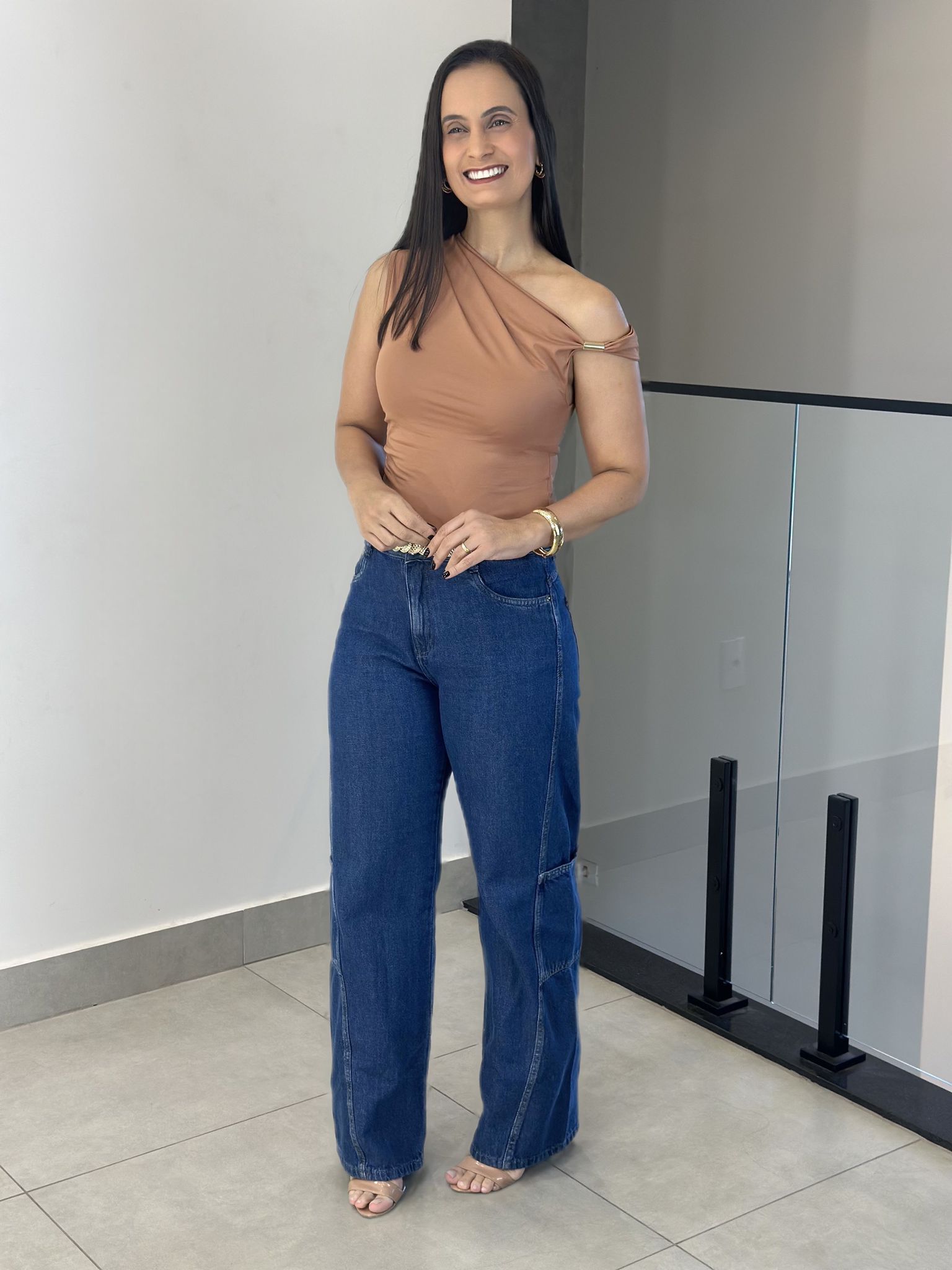 CALÇA JEANS CARGO - Reprise Modas