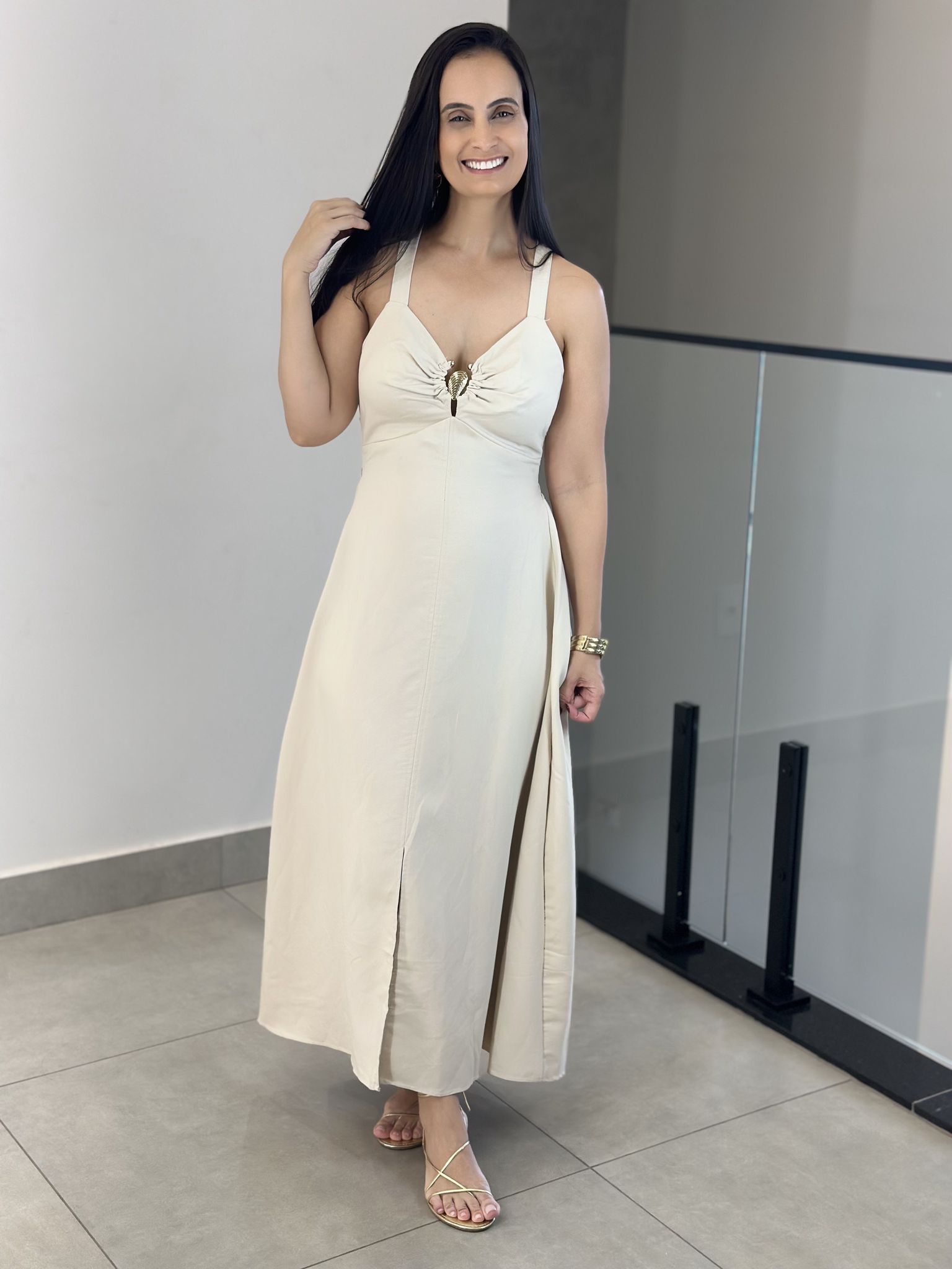 VESTIDO ANALICE NUDE - Reprise Modas