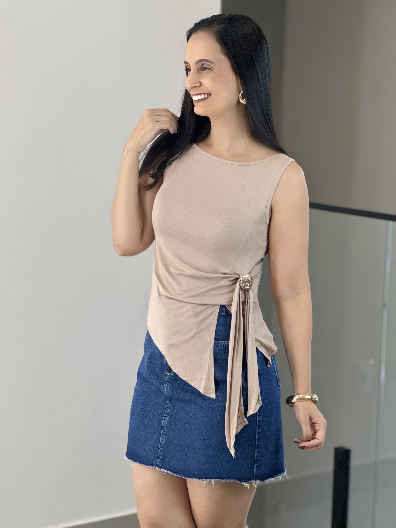 BLUSA ANA LUIZA NUDE - Reprise Modas