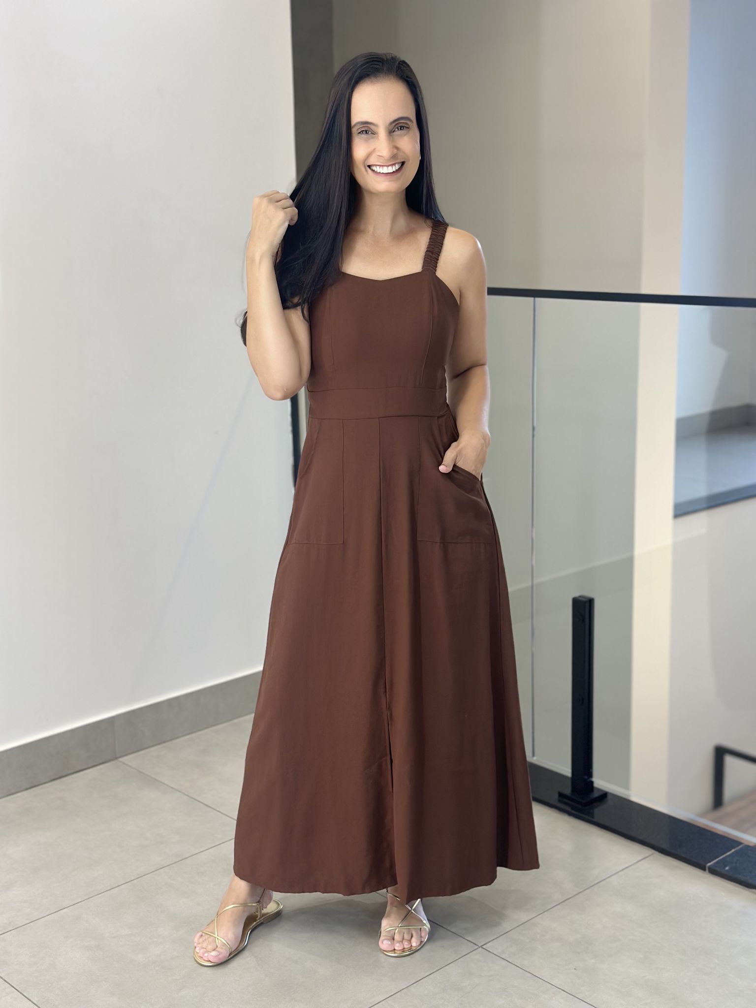 VESTIDO TANIA MARROM - Reprise Modas