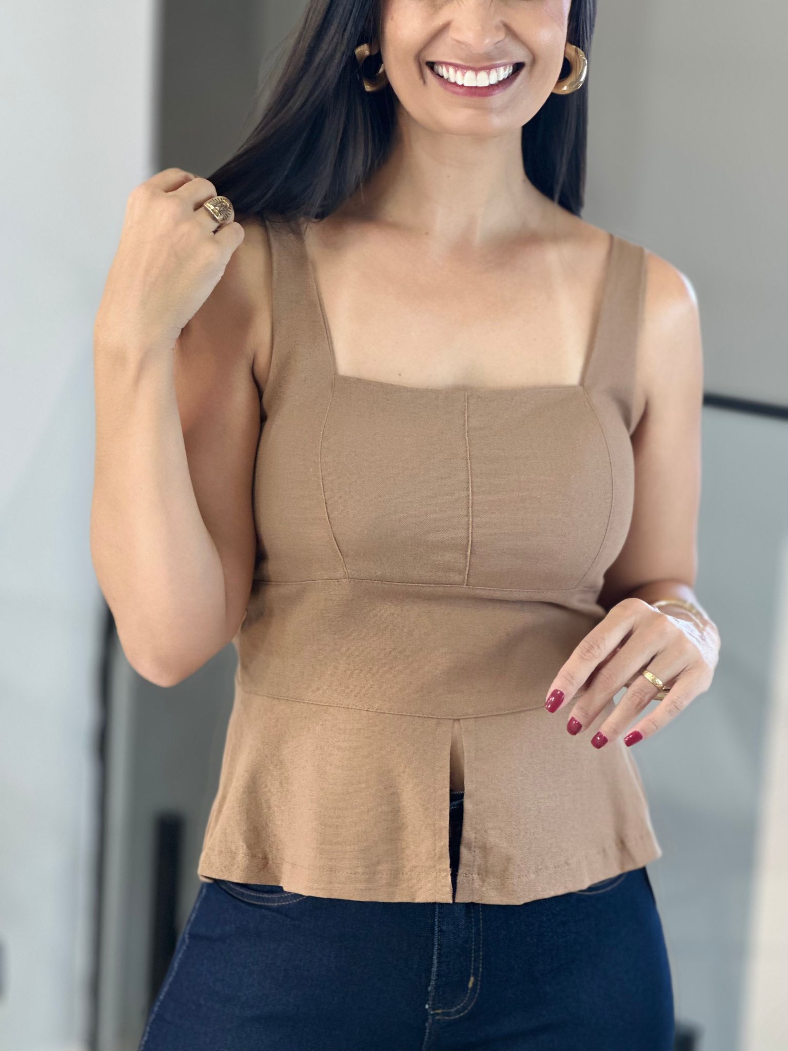 BLUSA ÁRIA MARROM - Reprise Modas