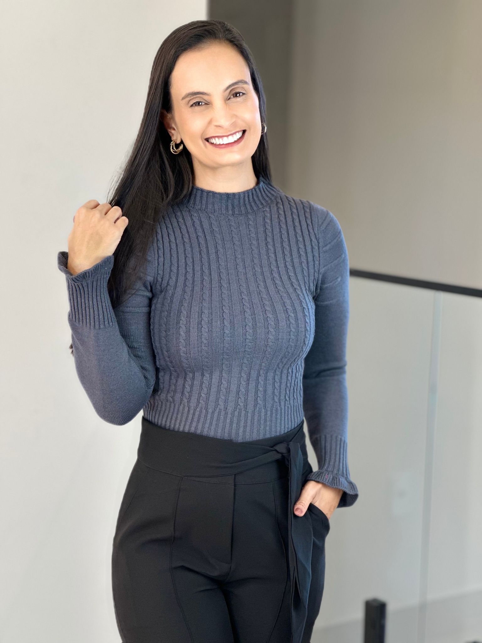 Blusa Tricot Bella Cinza - Reprise Modas
