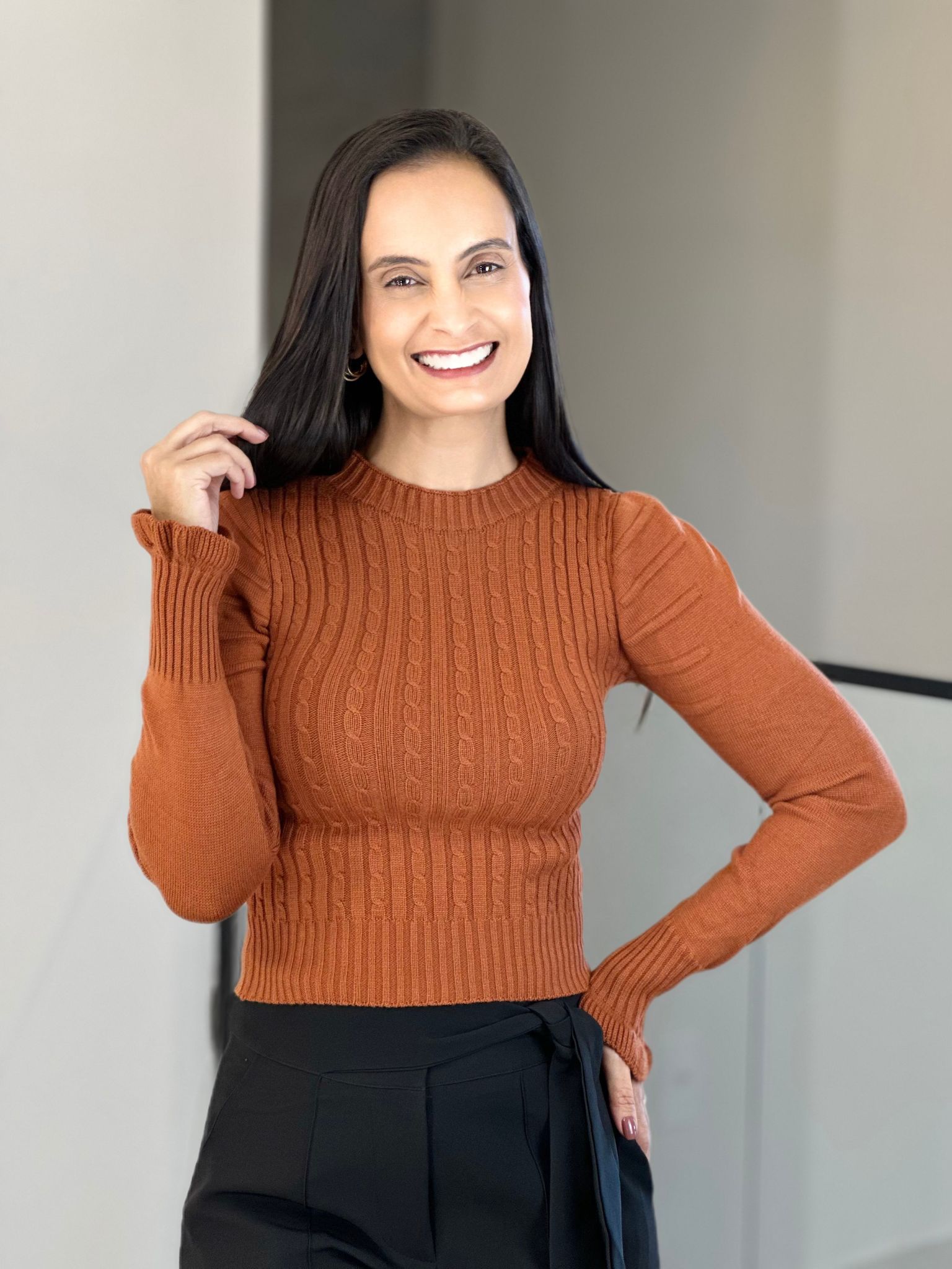 Blusa Tricot Bella Terracota - Reprise Modas