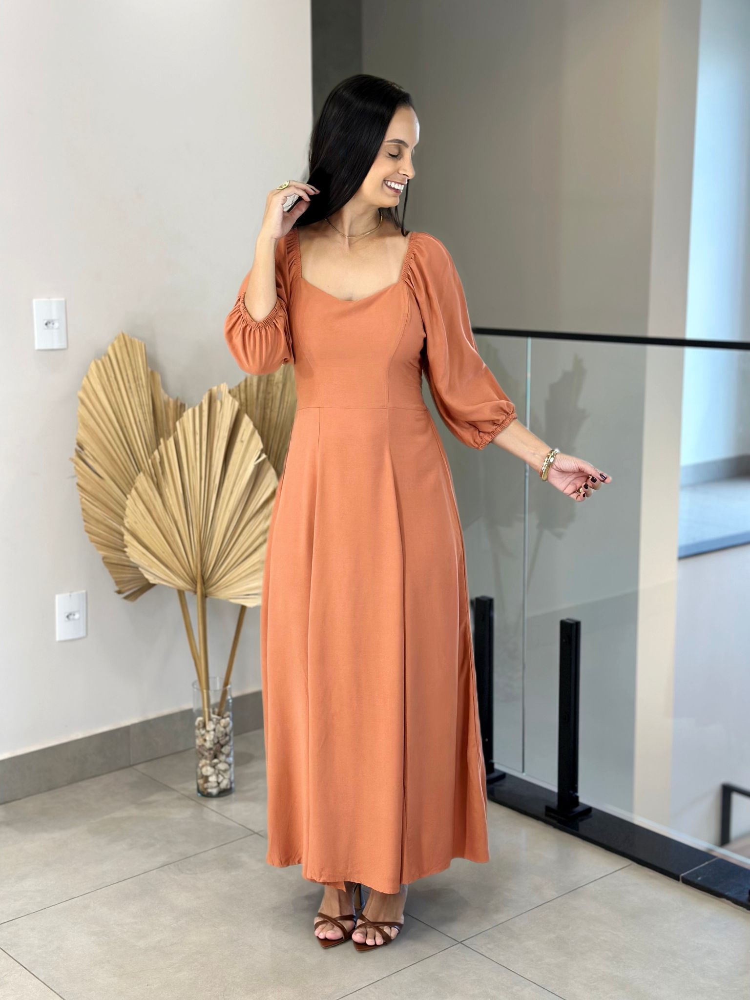 Vestido Kátia Telha - Reprise Modas