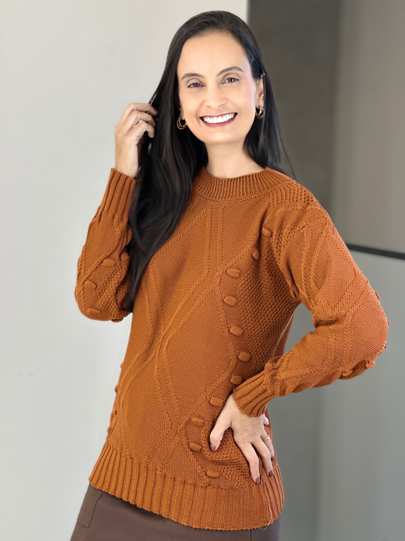 Blusa Tricot Larissa Terracota - Reprise Modas