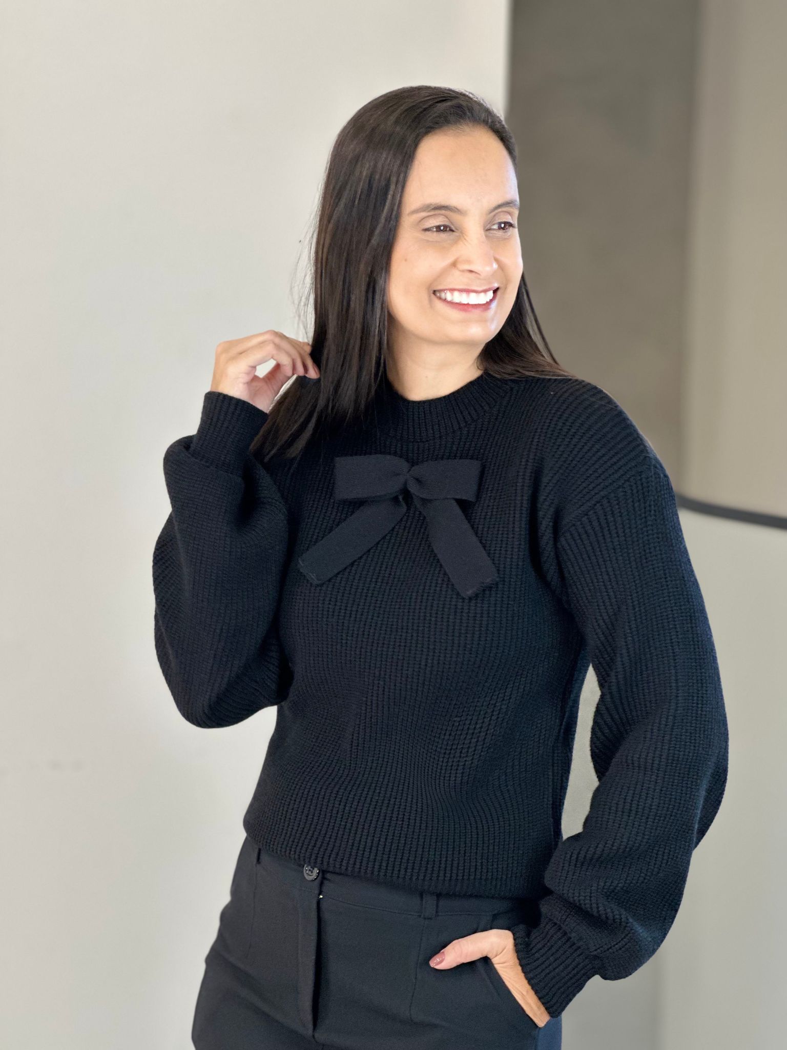Blusa Tricot Lolla Preto - Reprise Modas