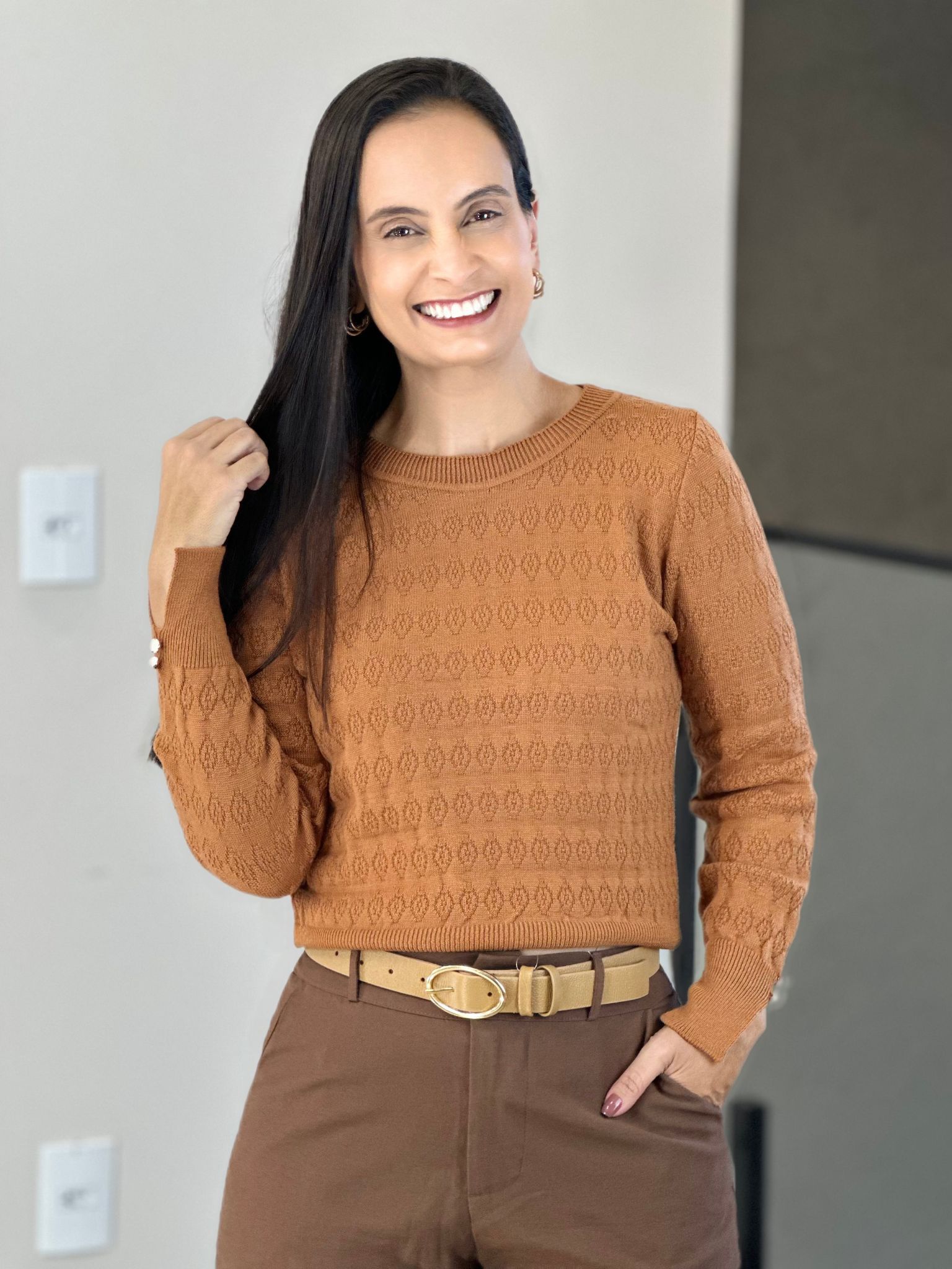 Blusa Tricot Luara Caramelo - Reprise Modas
