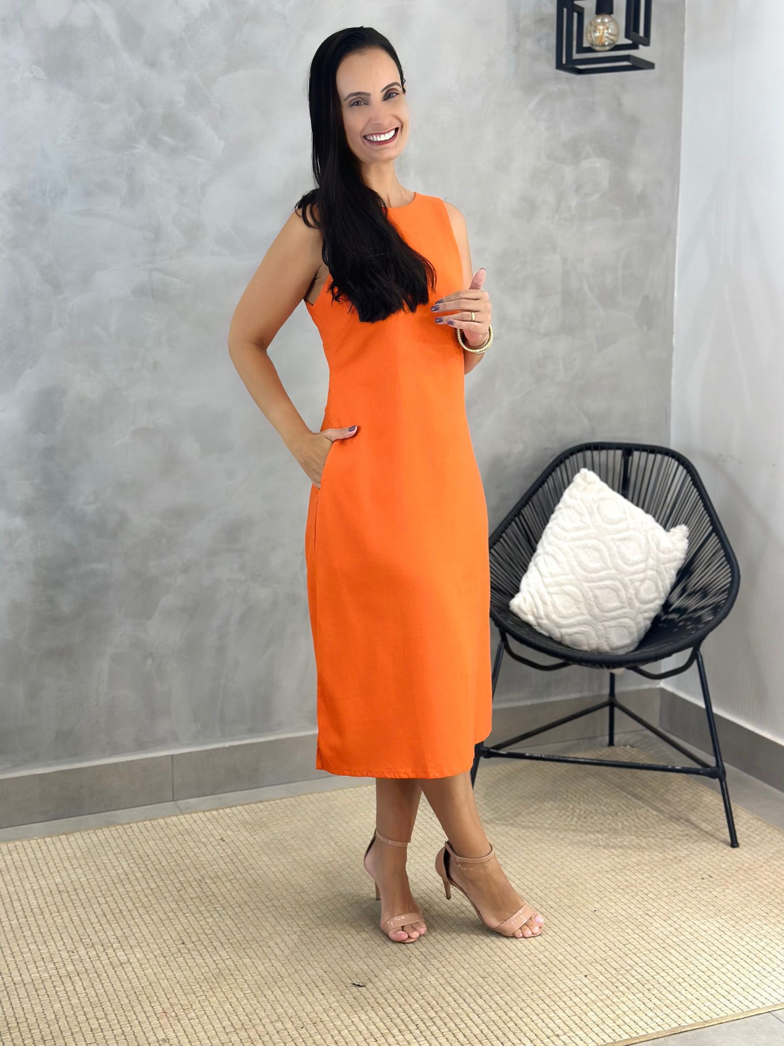 Vestido Maísa Laranja - Reprise Modas
