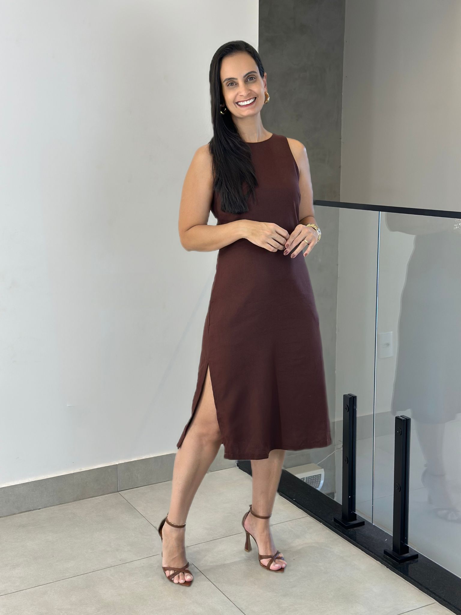 Vestido Maísa Café - Reprise Modas