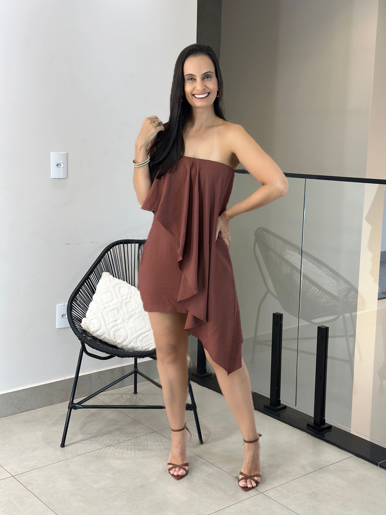 Vestido Naila Marrom - Reprise Modas