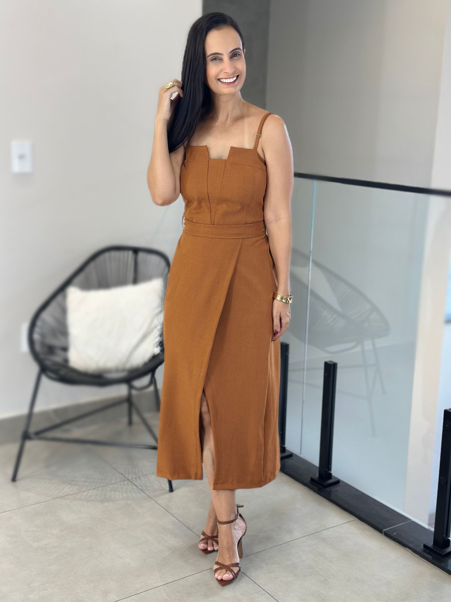 Vestido Natasha Caramelo - Reprise Modas