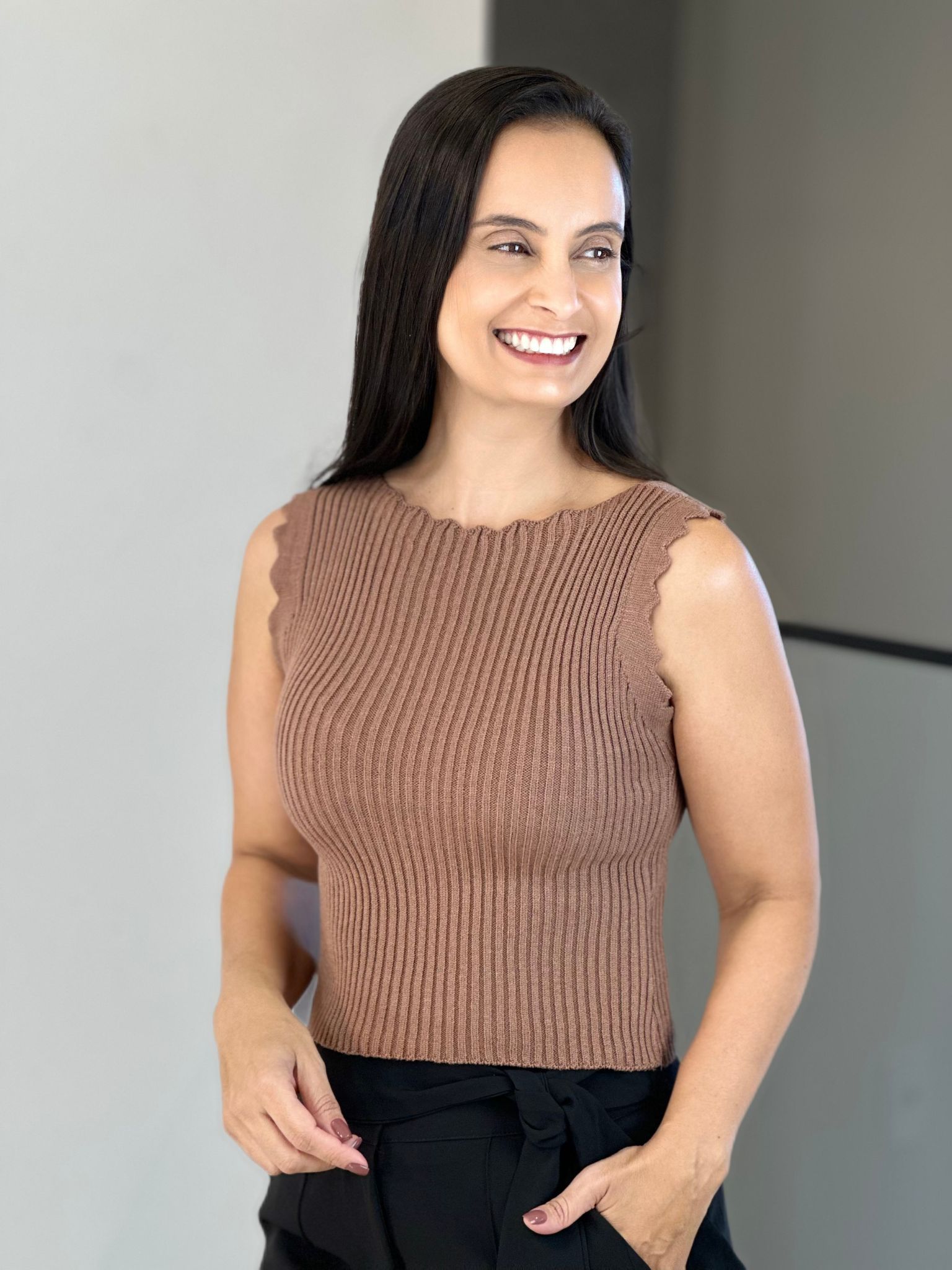Blusa Tricot Nuvem Marrom - Reprise Modas