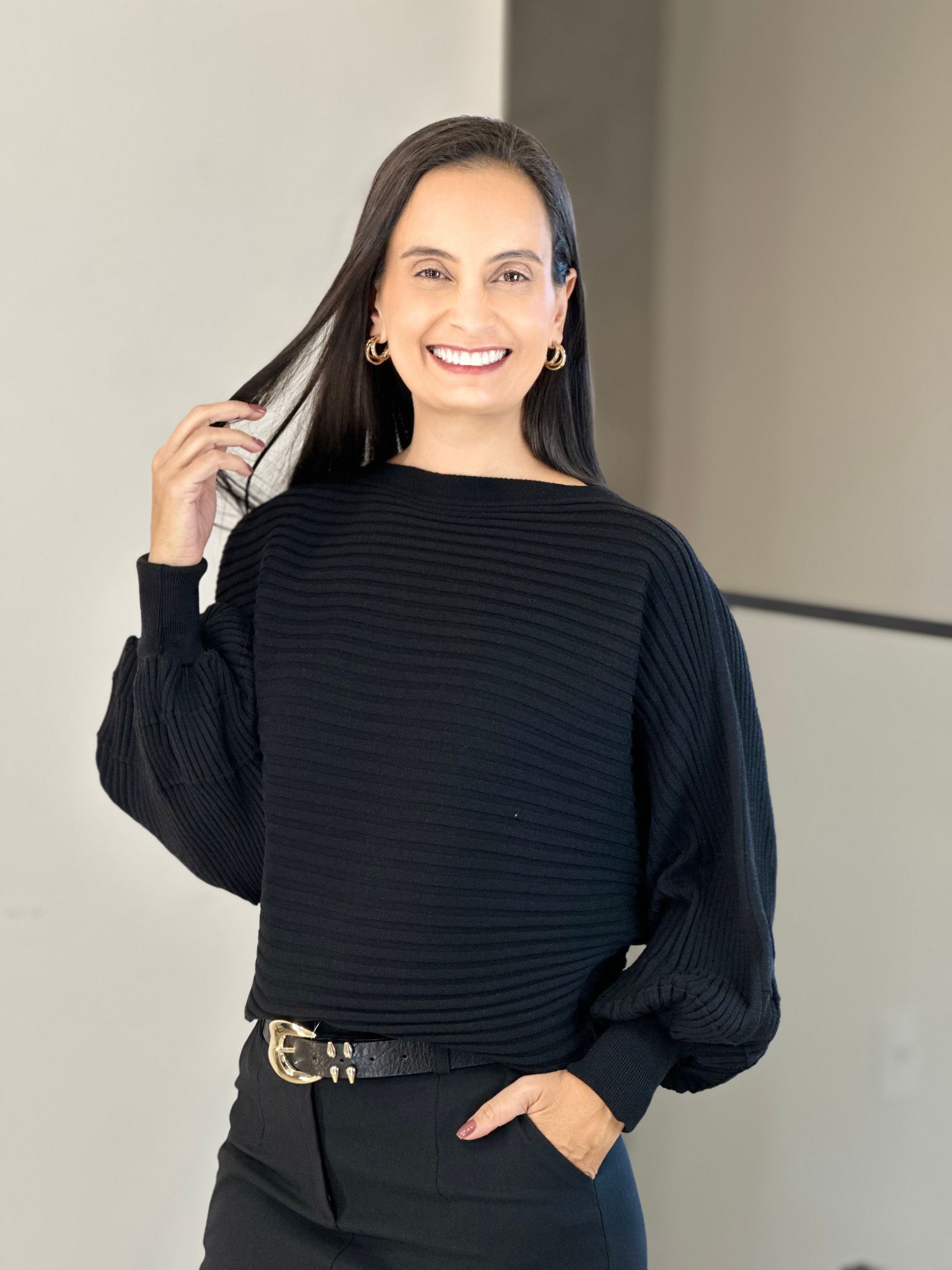 Blusa Tricot Sandy Preto - Reprise Modas