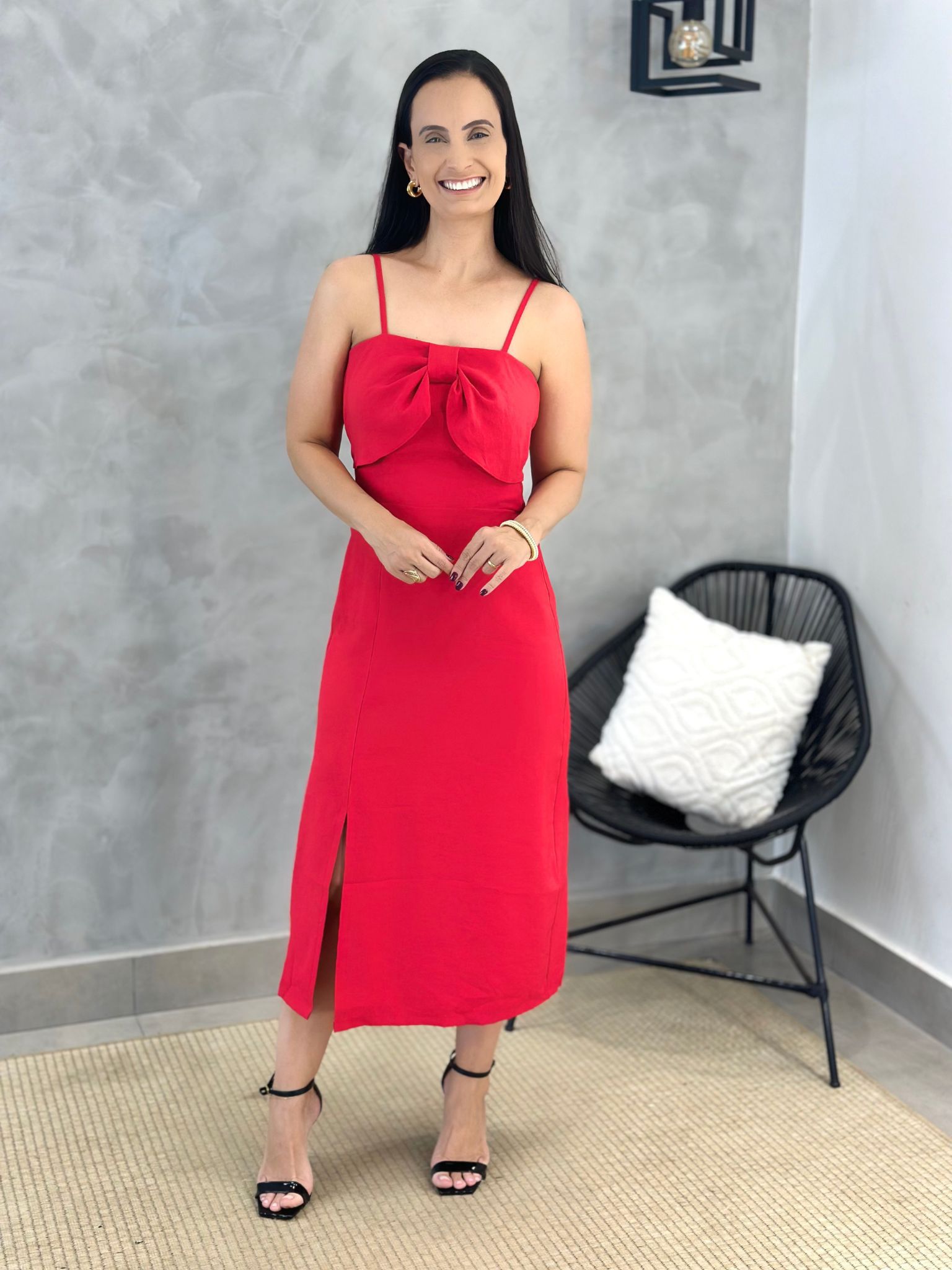 Vestido Lorena Vermelho - Reprise Modas