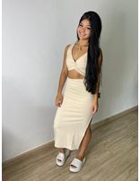 vestido Carla Abertura na cintura tamanho unico cor Nude
