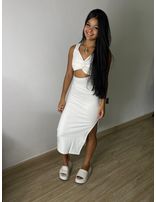 Vestido carla Abertura na cintura tamanho uncio cor Branco 