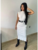 vestido alicia canelado premium tamanho unico vestw do 34 ate 44 Branco