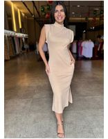 vestido alicia canelado premium tamanho unico veste do 34 ate 44 nude