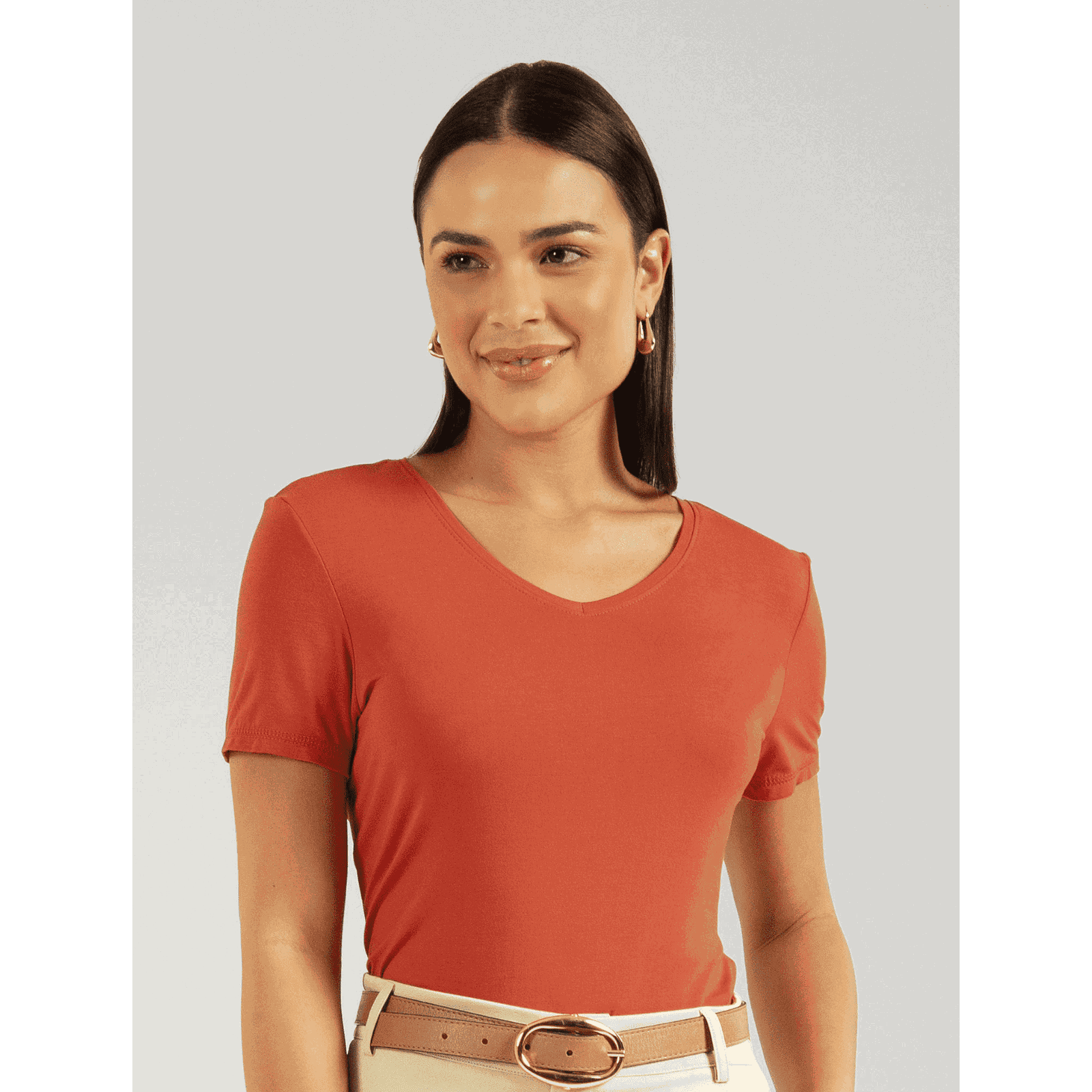 BLUSA VISCOSE COMFORT LARANJA