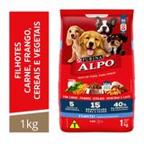 Alpo Ração Seca Para Cães Filhotes Sabor Carne, Frango, Cereais, Vegetais e Leite 1kg - Day 2 Day