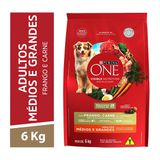 One Ração Seca Cães Adultos Médio e Grande Frango e Carne 6kg - Day 2 Day