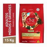 One Ração Seca Cães Adultos Médios e Grandes Frango e Carne 15kg - Day 2 Day