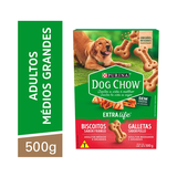Dog Chow Biscoitos Cães Adultos Raças Médias e Grandes Frango 500g - Day 2 Day