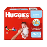 Fralda Huggies Supreme Care Com Xtra-flex Rn - 18 Unidades - Day 2 Day