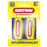 Pilha Rayovac Amarelinha Grande d - 2 Unidades - Day 2 Day