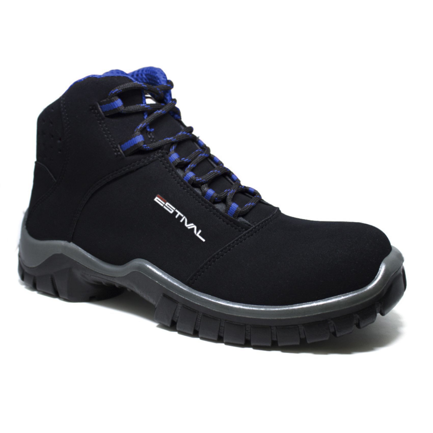 Bota de Segurança em Microfibra - Preto e Azul - E... - FRANCA SAFETY
