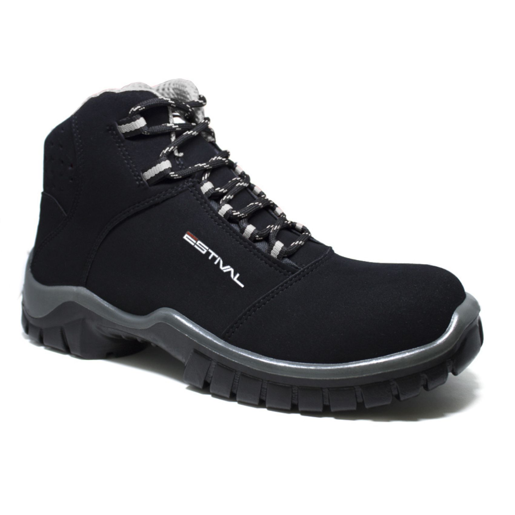 Bota de Segurança em Microfibra - Preto e Cinza - ... - FRANCA SAFETY