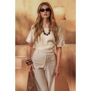 Blusa Recorte - Natural
