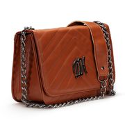 Bolsa Dk Corrente Caramelo Com Bolsos em Zíper Estilosa