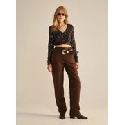 Calça Linho Marrom Nobuck