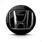 Calotinha Centro de Roda Honda New Civic HR-V CR-V Accord – Preto com Logo Cromado – Encaixe Perfeito + Visual Original