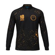 Camisa de Pesca Masculina Rancho do Matuto Edição Comemorativa 10 Anos Proteção UV - Preto/Dourado
