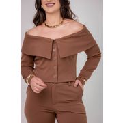 BLAZER OMBRO A OMBRO CELINE - MARROM